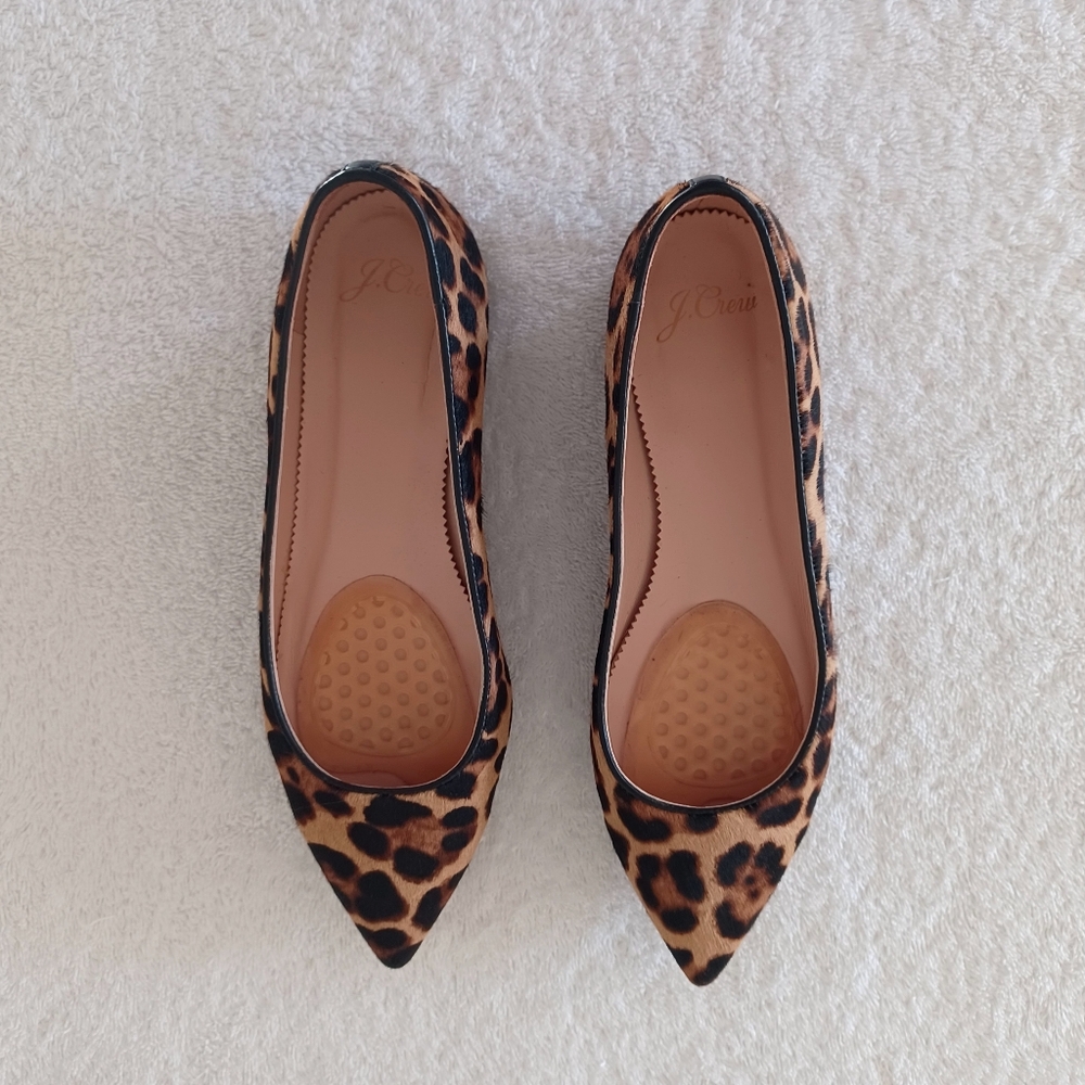 J. Crew Leopard Print Pointed Toe Flats in Brown and Black EUC 🙌 - Picture 5 of 15
